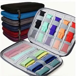 Gray canvas travel organizer bag for your watch bands or chargers cords.